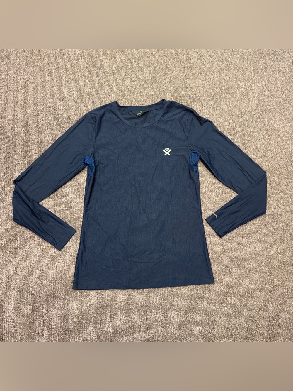 Women’s Small Navy Kingsland Long Sleeve Horseback Riding Sunshirt. Good Conditi